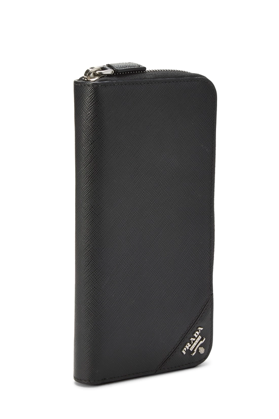 Black Saffiano Zip Around Wallet, , large image number 1