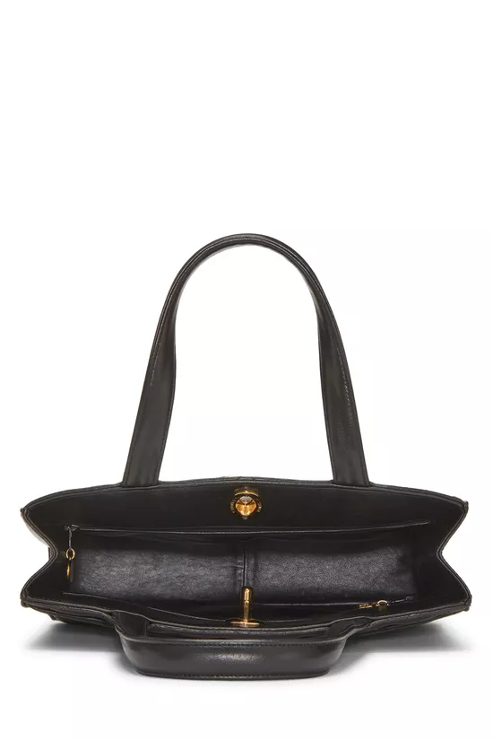 Black Lambskin Turnlock Tote Medium, , large image number 5