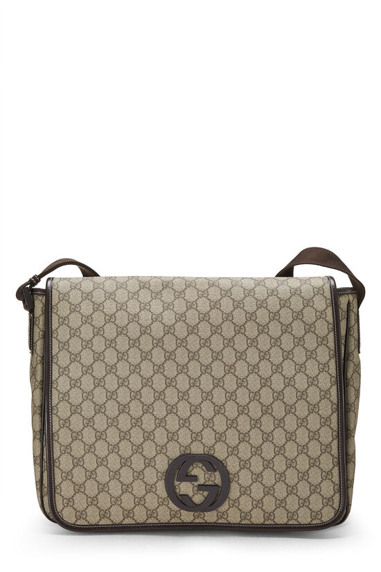 Gucci Dark Grey GG Supreme Canvas Messenger Bag Gucci