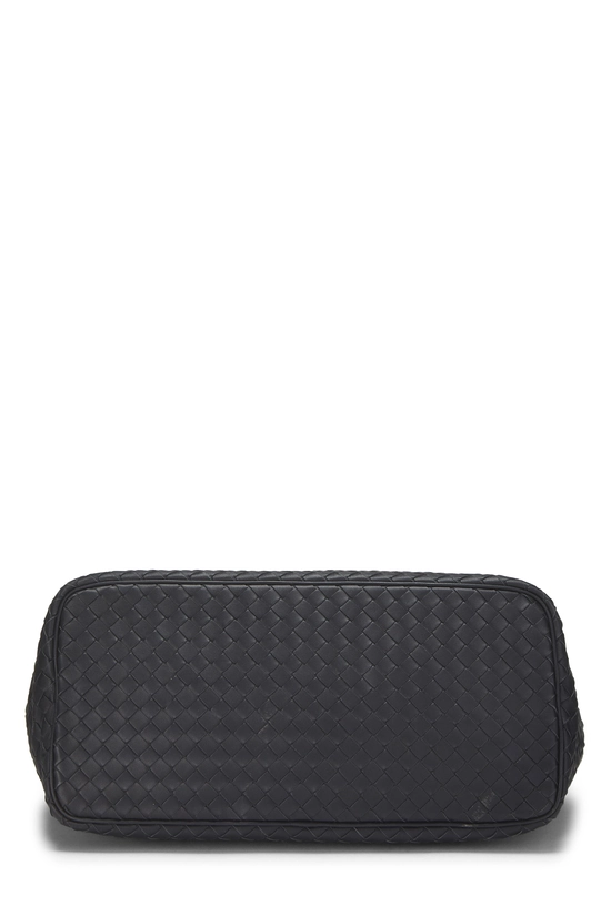 Navy Intrecciato Leather Shoulder Bag, , large image number 4