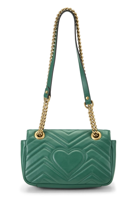 Green Leather GG Marmont Shoulder Bag Mini, , large image number 3