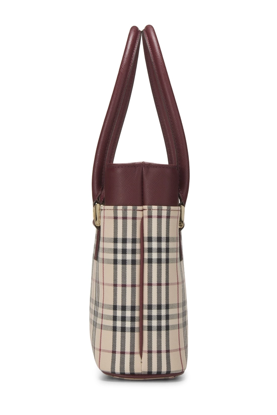 Burgundy Check Jacquard Handbag Mini, , large image number 2