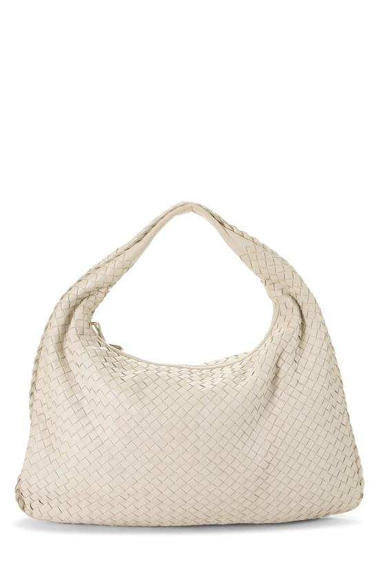 White Intrecciato Veneta Hobo Large, , large image number 0