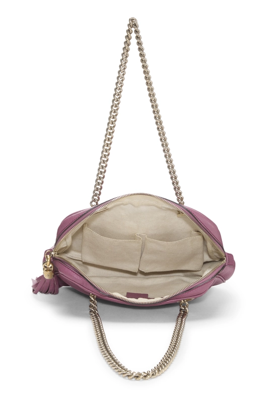 Purple Leather Soho Chain Shoulder Bag, , large image number 5