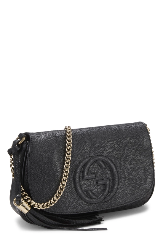 Black Grained Leather Soho Crossbody, , large image number 1