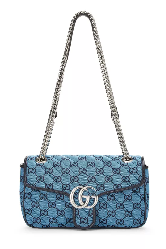 Blue GG Canvas Marmont Shoulder Bag Small, , large image number 0