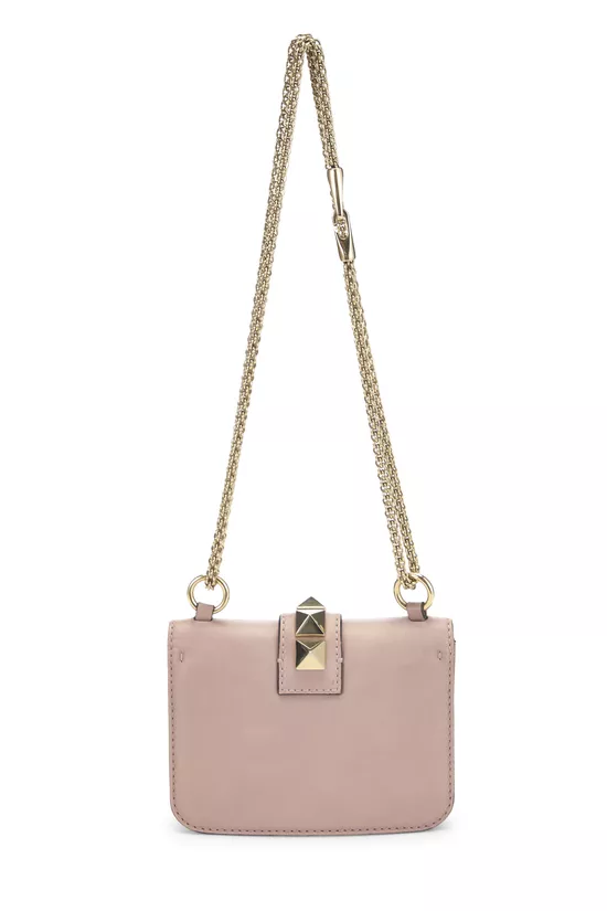 Pink Leather Glam Lock Rock Stud Flap Bag Mini, , large image number 3