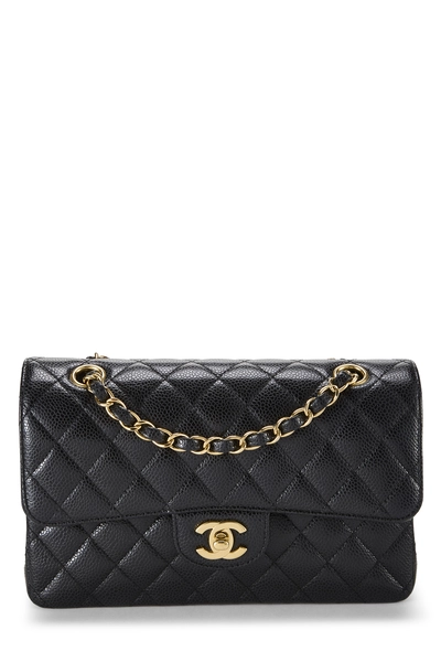 Chanel Black Quilted Caviar Classic Double Flap Small