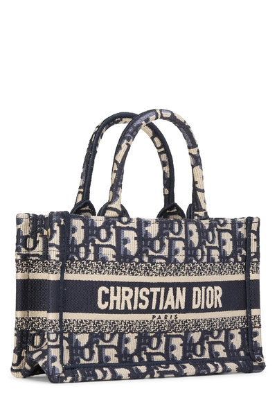 Navy Trotter Canvas Book Tote Mini, , large