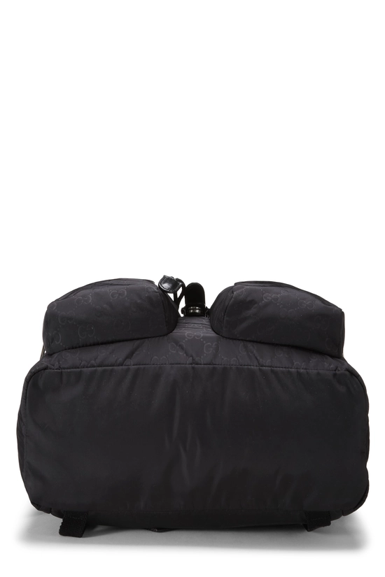 Black GG Nylon Double Pocket Backpack, , large image number 4