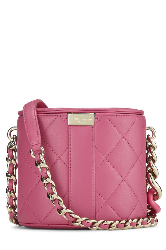 Pink Lambskin 'CC' Elegant Chain Vanity Case, , large image number 3