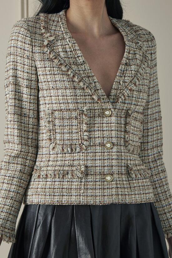 CHANEL - Iconic Vintage Tweed Jacket - Size 38 (but runs small)
