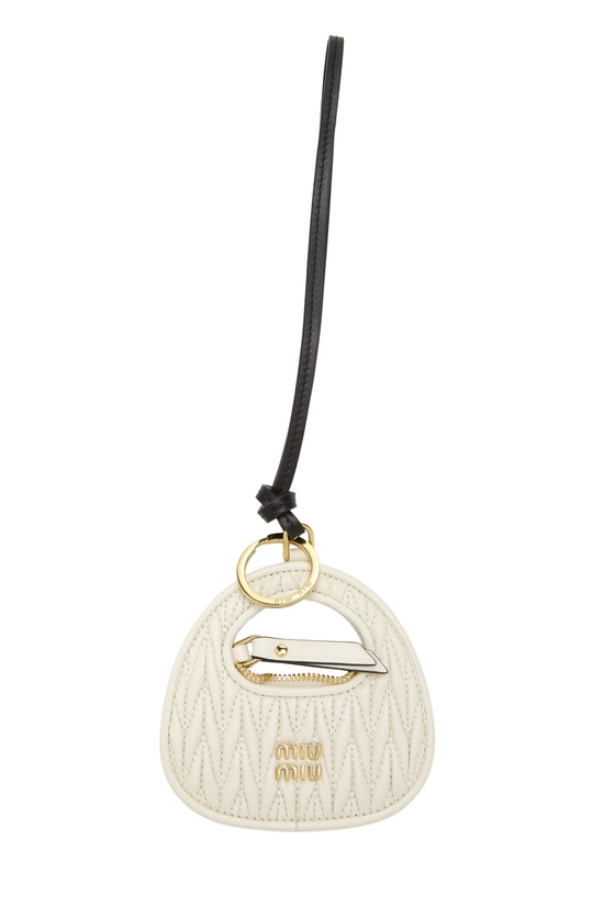White Leather Wander Bag Charm, , large image number 0