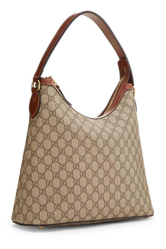 Gucci Shoulder Monogram Brown Canvas Hobo Bag [Guaranteed authentic]