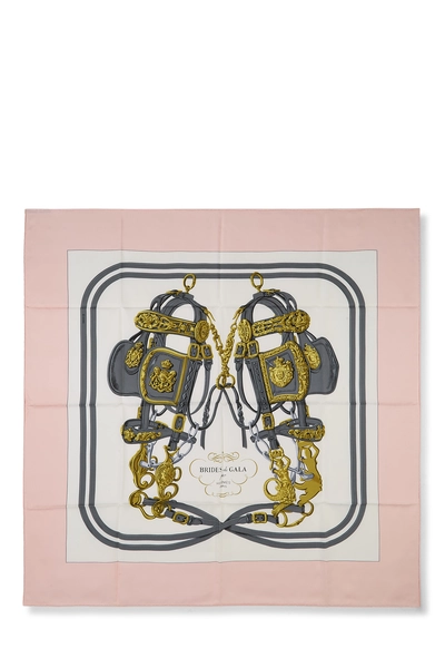 Pink & Multicolor 'Brides de Gala' Silk Scarf 90