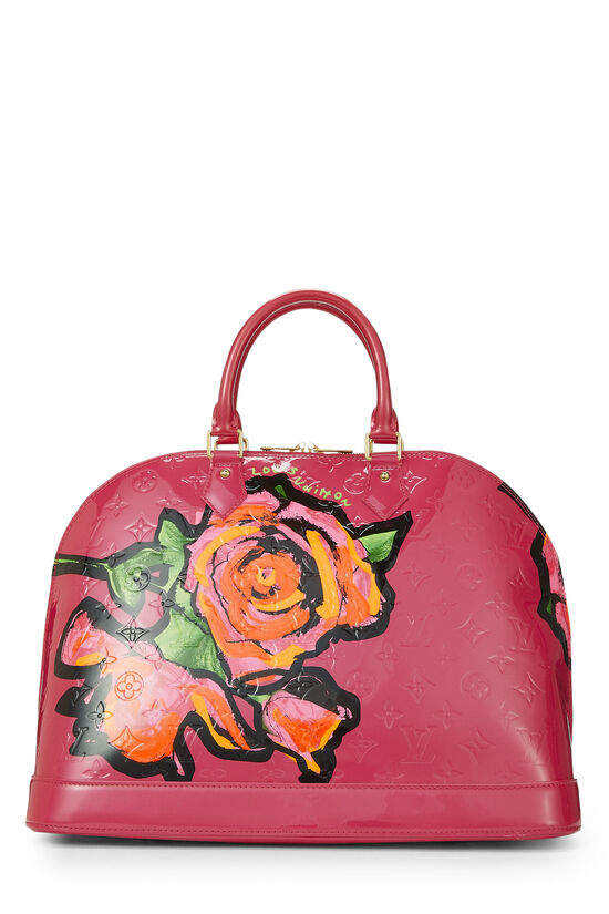 Stephen Sprouse x Louis Vuitton Pink Monogram Vernis Roses Alma GM