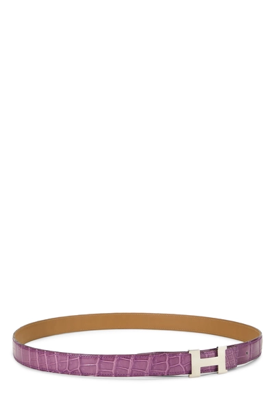 Purple Crocodile Porosus Constance Belt 90, , large
