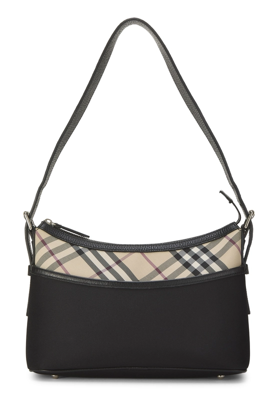 Pre-Owned Black Nylon Check Satchel Shoulder Bag Q3B1NF21KB02N