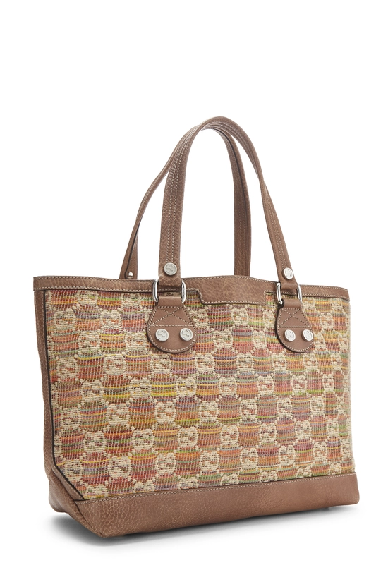Brown GG Libeccio Raffia Sunset Tote Large, , large image number 1