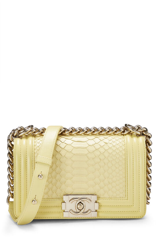 Chanel Yellow Python Boy Bag Small Q6B01A2FYH000