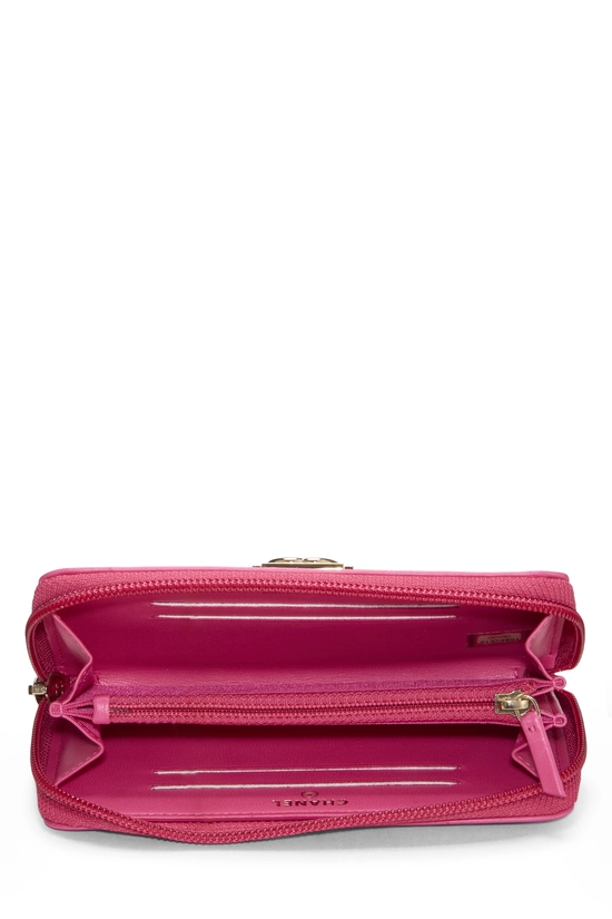 Pink Lambskin Boy Zip Around Wallet, , large image number 3