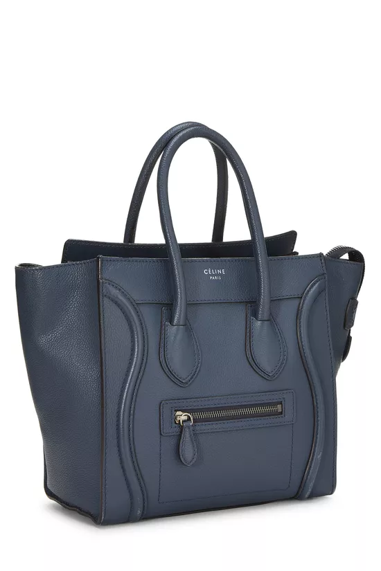 Blue Drummed Calfskin Luggage Micro, , large image number 1