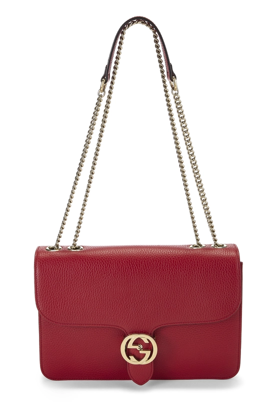 Red Leather Interlocking Crossbody Large, , large image number 0