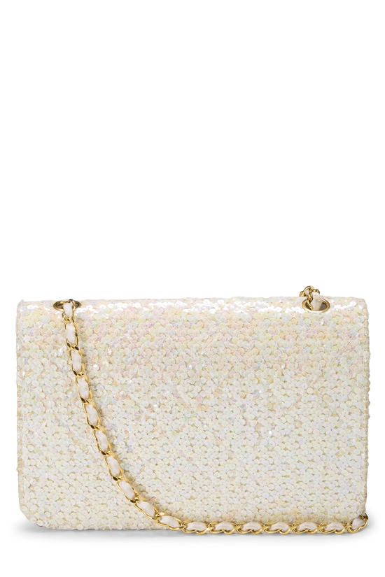White Sequin Half Flap Medium, , large image number 3