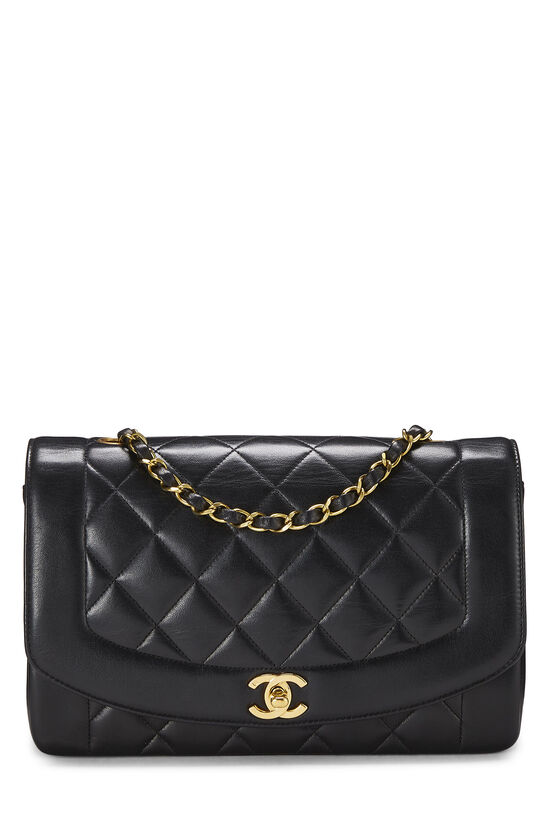 Diana leather handbag Chanel Black in Leather - 21642554