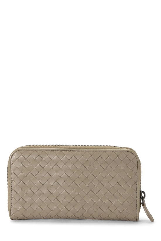 Grey Intrecciato Zip Around Wallet, , large image number 2