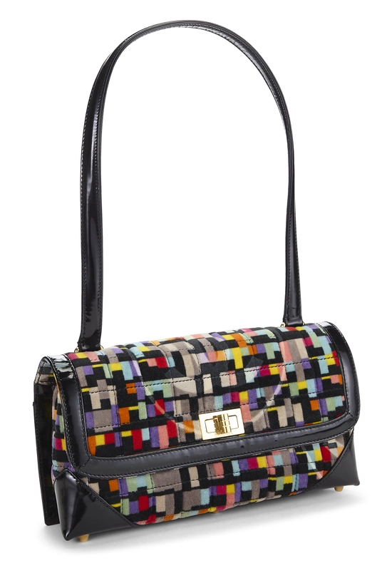 Multicolor Velour Mademoiselle Lock Shoulder Bag, , large image number 1