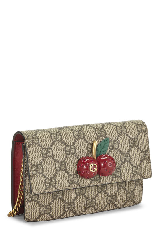 Red Original GG Supreme Canvas Cherry Convertible Clutch Mini, , large image number 1