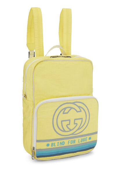 Yellow Nylon GG Backpack, , large