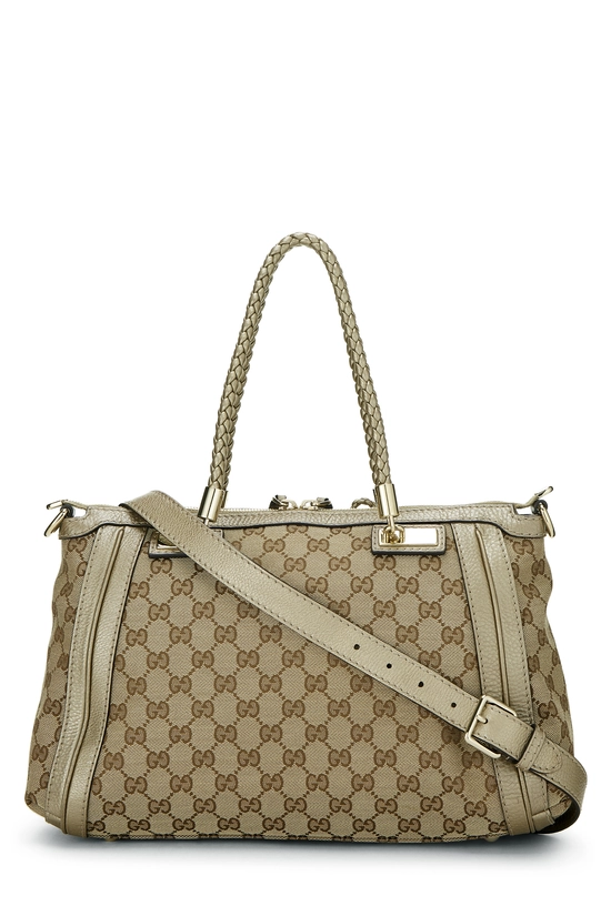 Gold Original GG Canvas Bella Zip Tote, , large image number 3
