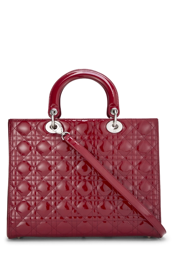 Red Cannage Quilted Patent Leather Lady Dior Large, , large image number 3
