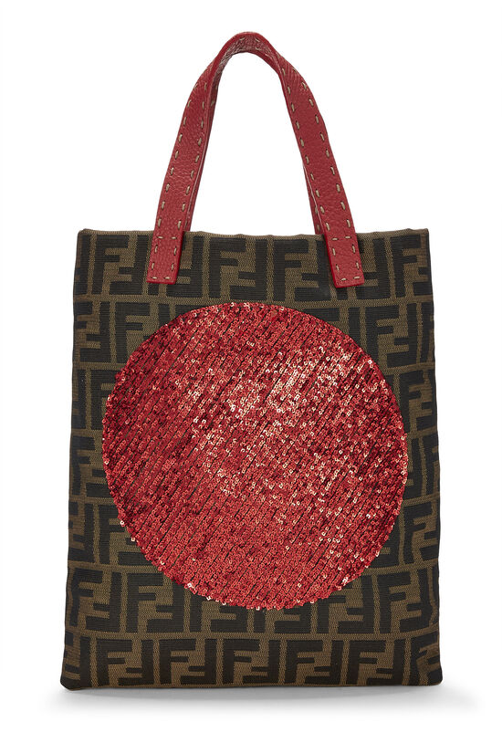 Red Zucca Canvas Sequin Circle Tote, , large image number 0