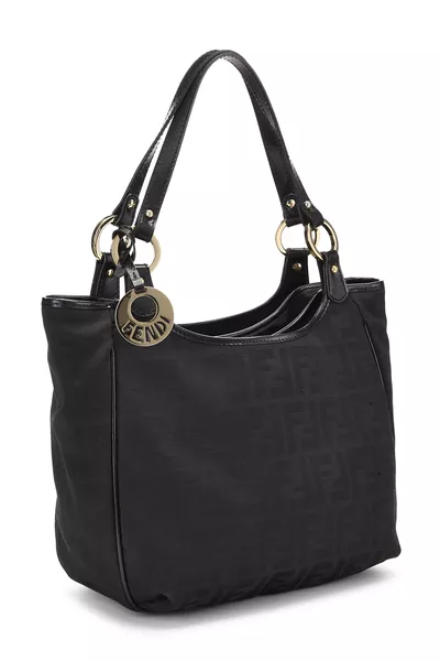 Black Zucca Canvas Shoulder Bag Medium, , large