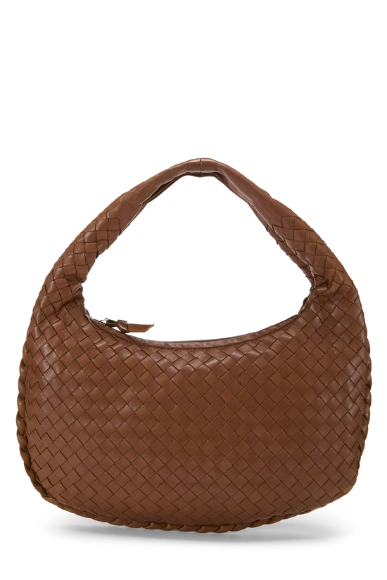 Brown Intrecciato Veneta Hobo Small, , large image number 0