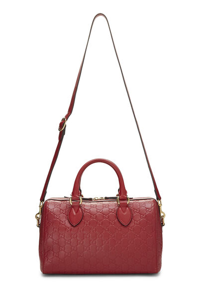 Red Guccissima Boston Handbag , , large