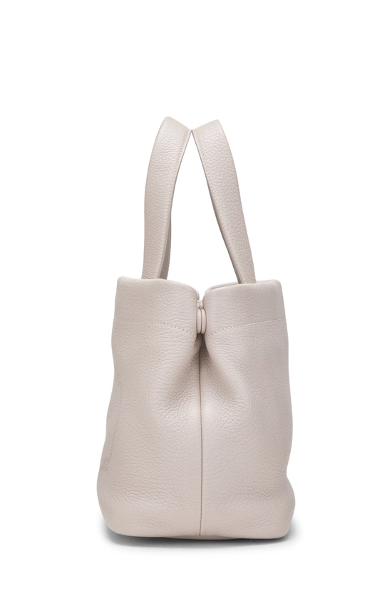 Pink Vitello Daino Perforated Logo Handbag, , large image number 2