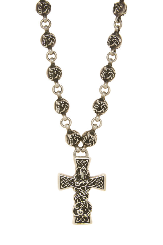Sterling Silver Celtic Cross Ball Necklace, , large image number 1