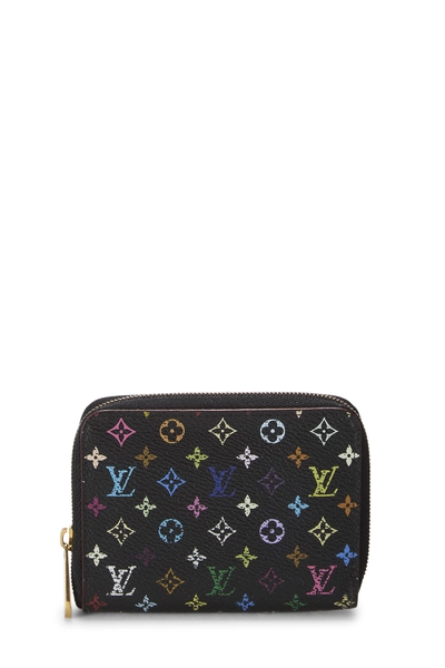 Takashi Murakami x Louis Vuitton Black Monogram Multicolore Zippy Coin Purse