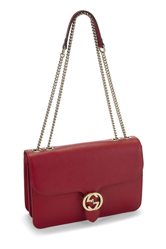 Red Leather Interlocking Crossbody Large, , large image number 1