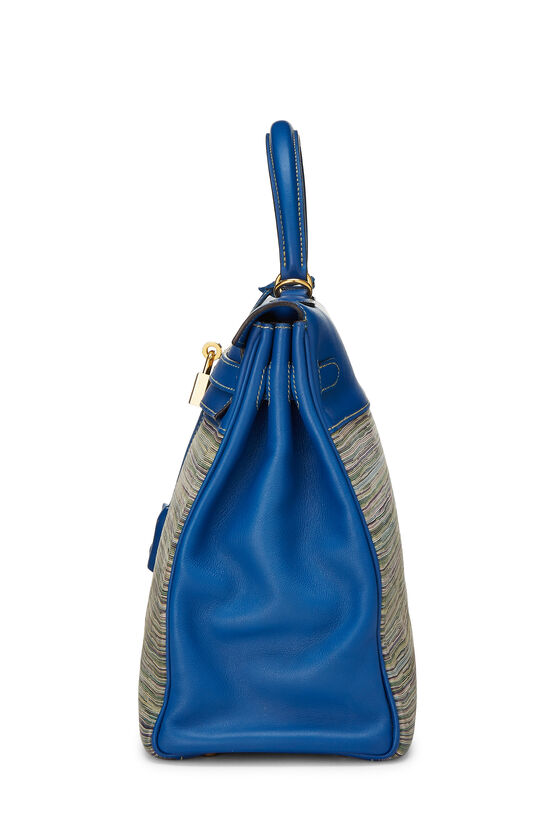 Hermès Blue France Swift & Multicolor Vibrato Kelly Retourne 35  QGB0QJ3CBB000