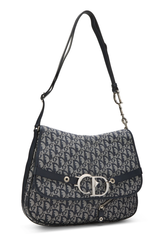 Navy Trotter Canvas Flap Messenger Bag, , large image number 1