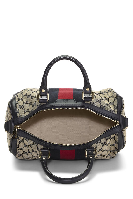 Navy Original GG Canvas Vintage Web Boston Bag Medium, , large image number 5