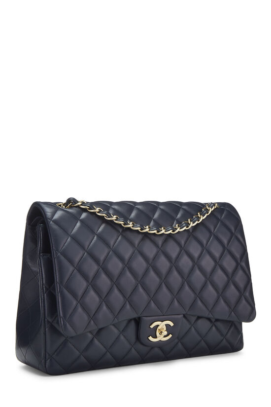 Navy Quilted Lambskin New Classic Double Flap Maxi, , large image number 2
