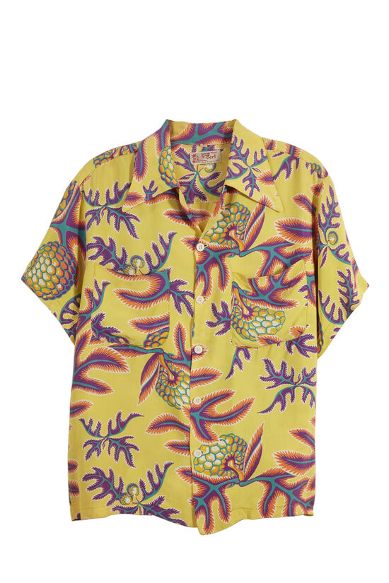 Yellow Floral Leisure Wear by Bert Hawaiian Shirt, , large image number 0