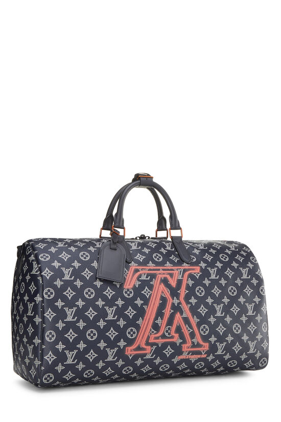 Louis Vuitton Keepall Bandouliere 50 Orange Monogram Leather Weekend Travel  Bag