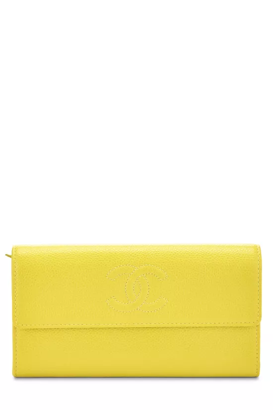 Yellow Caviar Classic Long Flap Wallet, , large image number 0